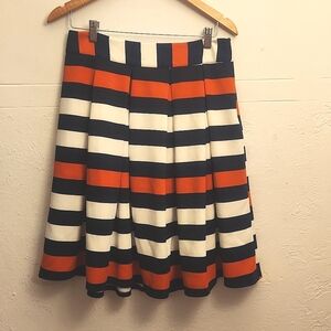 Faith and Joy Striped Skirt - Navy, Red, and White